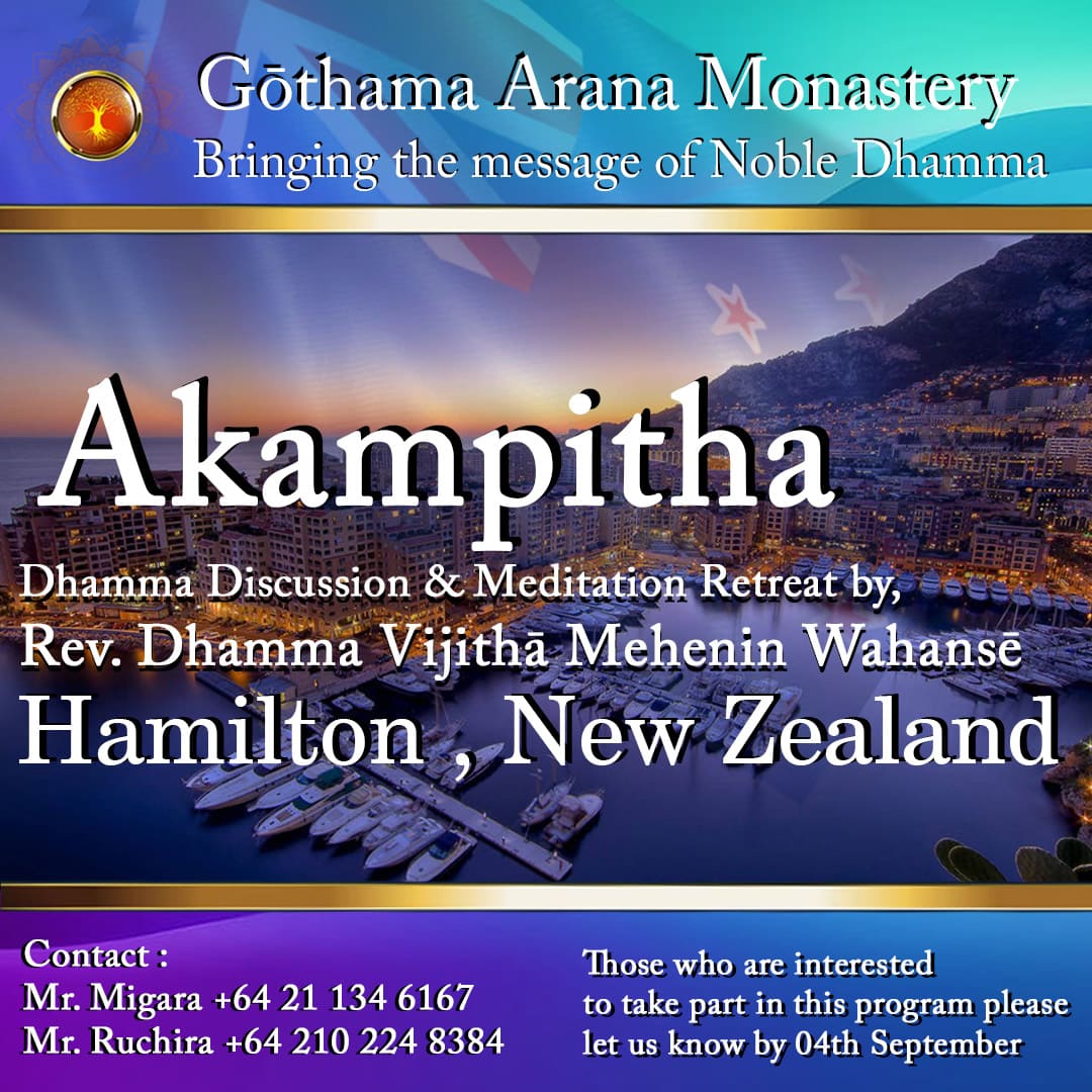 Akampitha Live Dhamma Discussion & Meditation Retreat in Hamilton, New Zealand